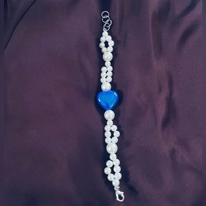 Handmade Pearl with Blue Stone Bracey